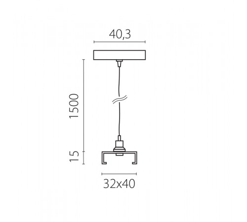 Подвес стандартный тип D треку 5040xx-(F)/(R) 1,5 м Lightstar Quattro 504177-FR1