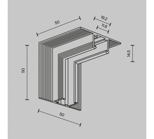 Коннектор угловой внутренний Exility X встраиваемый под ГКЛ 12,5мм Maytoni TRA239ICL-42.12B