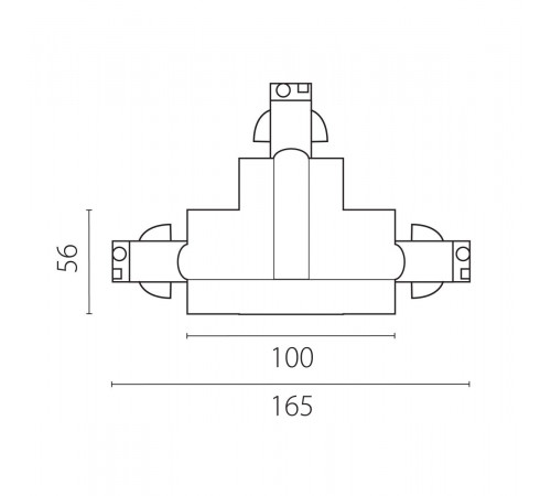 Соединение тройное левое перекидное встраиваемое с подводом питания к треку 5030xx-R Lightstar Quattro 503136-RPSL