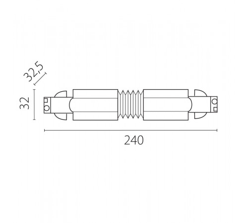 Соединение гибкое к треку 5040xx-(F)/(R) Lightstar Quattro 504157-FR