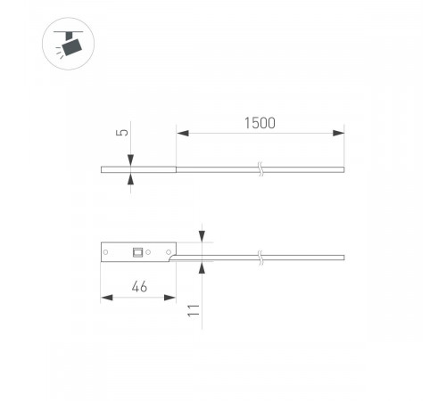 Коннектор питания для магнитного шинопровода Arlight MAG-MICROCOSM-CON-POWER-1500 (BK) (IP20 Пластик) 062271