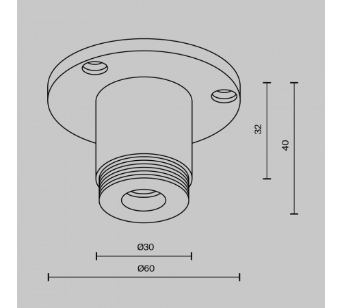 Основание с внешней резьбой без ввода питания Maytoni Shelf CA022BO-B
