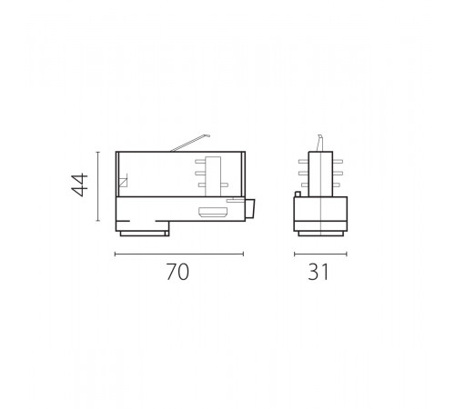 Адаптер для светильника к треку 5030xx-R/5040xx-(F)/(R) Lightstar Quattro 594006-403