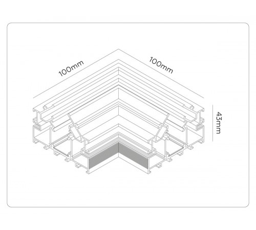 Коннектор угловой для корпуса в натяжной потолок Ambrella Light Track System GL1981