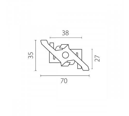 Фиксатор трека к потолку тип G к треку 5040xx-(F)/(R) Lightstar Quattro 504197-02