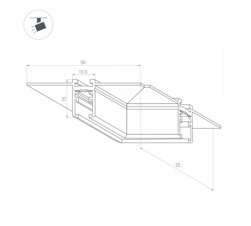 Коннектор угловой для встраиваемого магнитного шинопровода Arlight MAG-MICROCOSM-CON-FDW-L90 (WH) (IP20 Металл) 062720