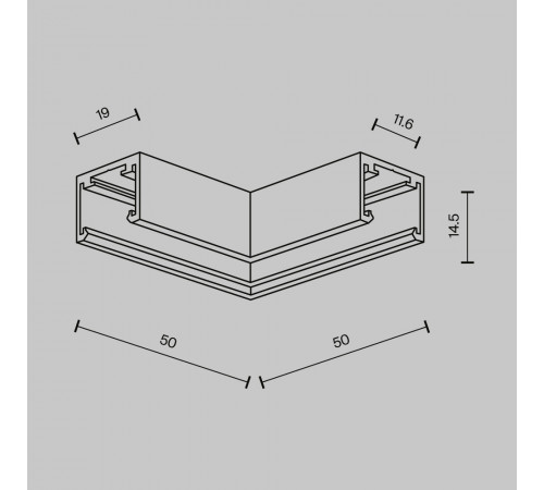 Коннектор угловой Maytoni Technical Exility X TRA239CL-41B