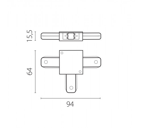 Соединитель трековый T-образный к 50202X-P, 50203X-P Lightstar Barra 502136-P