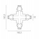 Соединение крестовое с подводом питания к треку 5040xx-(F)/(R) Lightstar Quattro 504146-FR