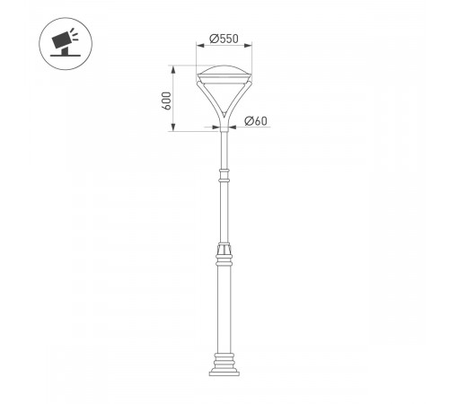 Уличный консольный светильник Arlight OXOR-ORNE-Y-550x600-50W Day4000 052462 Уличный консольный светильник Arlight OXOR-ORNE-Y-550x600-50W Day4000 052462