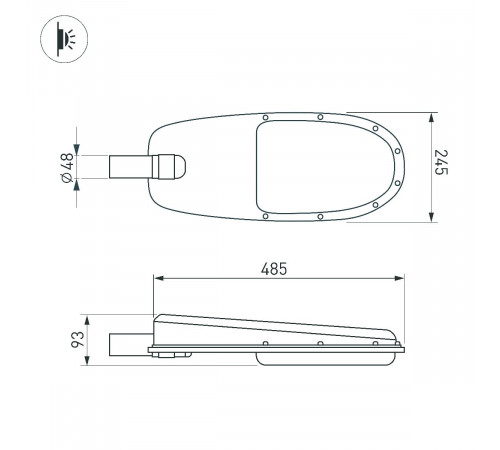 Уличный консольный светильник Arlight OXOR-ELFA-484х246-38W Day5000 052248 Уличный консольный светильник Arlight OXOR-ELFA-484х246-38W Day5000 052248