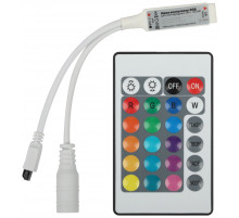 Контроллер Эра RGBController-12/24V-72/144W-IP20-IR мини для светодиодной ленты с ИК пультом Б0061110