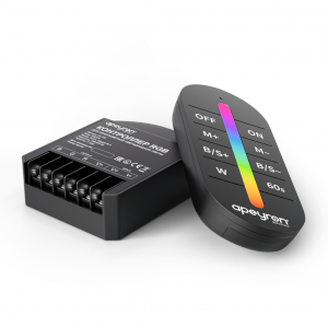 Контроллер RGB 12В/24В, 288вт/576Вт, 3 канала, 24А, IP20, ПДУ RF сенсорный (без батареек) Apeyron 04-103