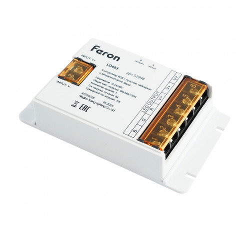 Контроллер RGB с пультом, таймером и визуализатором звука Feron LD483 12-24-48V 52098