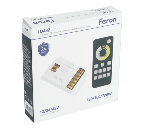 Контроллер CCT с пультом, таймером и визуализатором звука Feron LD482 12-24-48V 52097