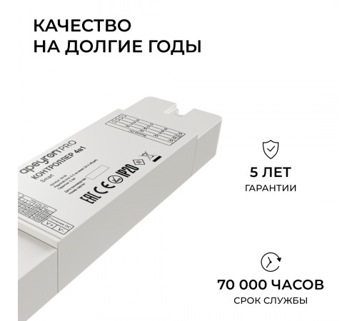 Контроллер 4в1 + Tuya 12В/24В 288Вт/576Вт 6А IP20 24GHz Apeyron 04-94