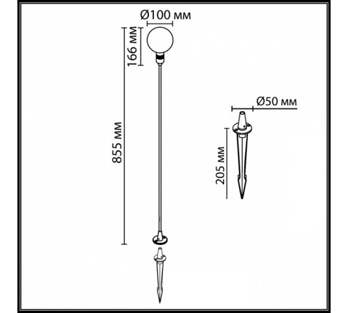 Ландшафтный светильник Odeon Light Nature Dande 7121/2GLA Ландшафтный светильник Odeon Light Nature Dande 7121/2GLA