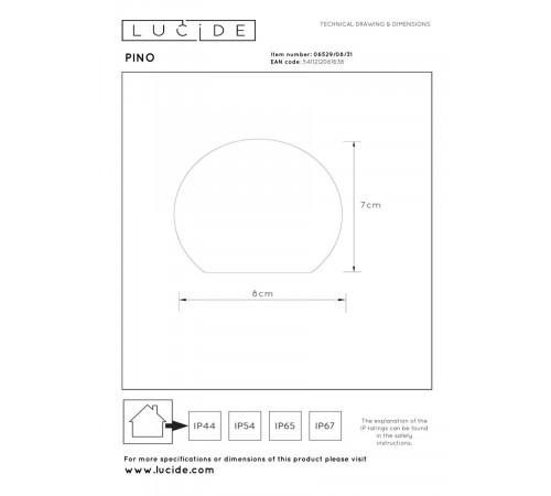 Уличная настольная лампа Lucide Pino 06529/08/31