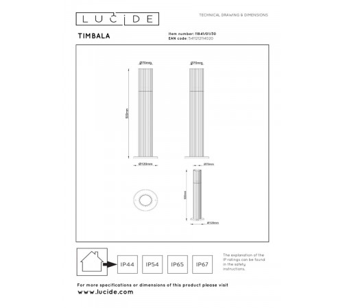 Ландшафтный светильник Lucide Timbala 11841/01/30