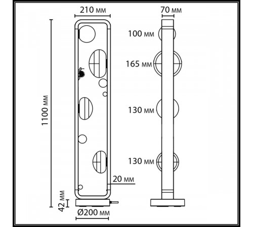 Ландшафтный светильник Odeon Light Nature Luma 5434/4FB Ландшафтный светильник Odeon Light Nature Luma 5434/4FB