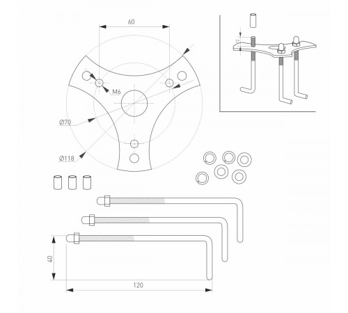 Ландшафтный светильник Arlight LGD-STEM-BOLL-H500-10W Warm2700 (GR, 185 deg, 230V) (IP65 Металл) 064682