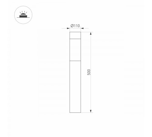 Ландшафтный светильник Arlight LGD-STEM-BOLL-H500-10W Warm2700 (GR, 185 deg, 230V) (IP65 Металл) 064682