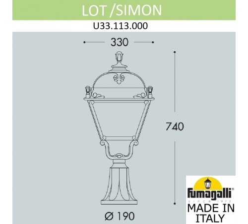 Ландшафтный светильник Fumagalli LOT/SIMON U33.113.000.WXH27