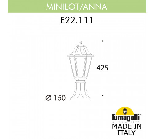 Ландшафтный светильник Fumagalli MINILOT/ANNA E22.111.000.VXE27