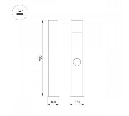 Ландшафтный светильник Arlight LGD-SEKVOYA-BOLL-SOCKET-H900-11W Warm3000 (BK, 120 deg, 230V) 050734 Ландшафтный светильник Arlight LGD-SEKVOYA-BOLL-SOCKET-H900-11W Warm3000 (BK, 120 deg, 230V) 050734