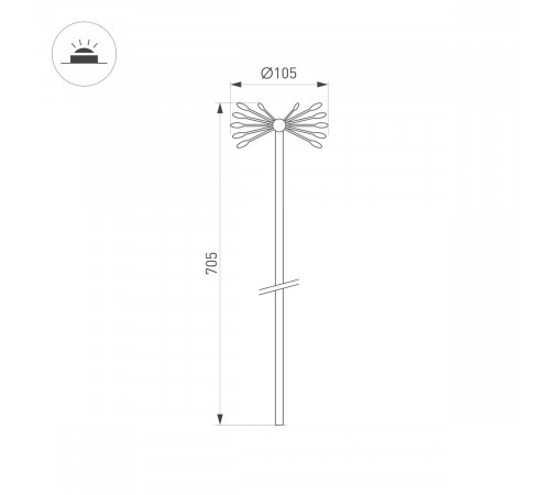 Ландшафтный светильник Arlight KT-DANDEL-BOLL-H705-0.5W Warm3000 (WH, 24 deg, 24V) 050679 Ландшафтный светильник Arlight KT-DANDEL-BOLL-H705-0.5W Warm3000 (WH, 24 deg, 24V) 050679