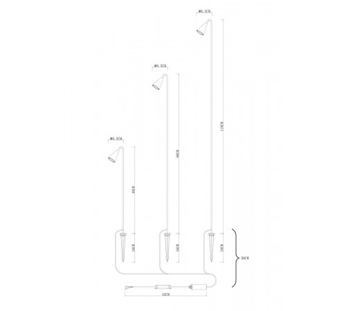 Ландшафтный светильник Arte Lamp Muliphein A1084PA-3BK