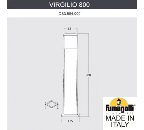 Ландшафтный светильник Fumagalli Virgilio DS3.564.000.LYF1R Ландшафтный светильник Fumagalli Virgilio DS3.564.000.LYF1R