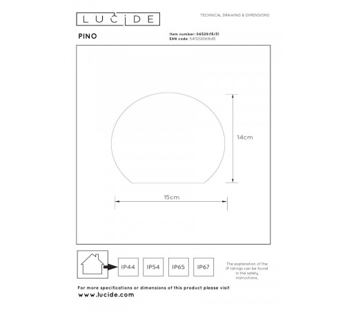 Уличная настольная лампа Lucide Pino 06529/15/31
