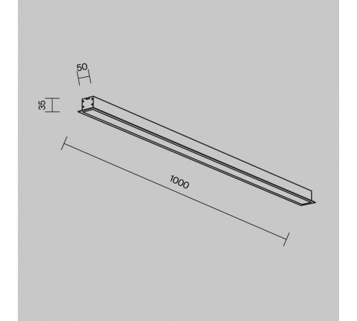 Линейный встраиваемый светильник Maytoni Technical 4000K 50x35 (Серебро, 1 м) LL313004