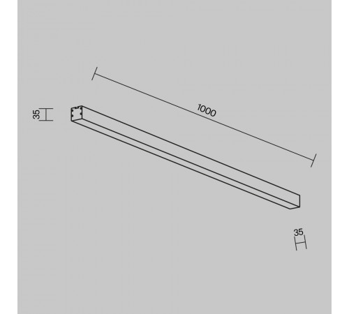 Линейный накладной светильник Maytoni Technical 4000K 35x35 (Черный, 1 м) LL311012