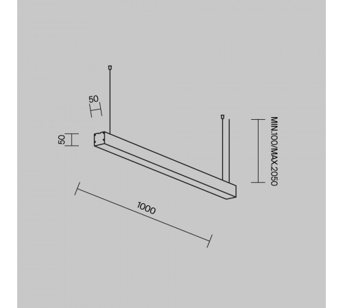 Линейный подвесной светильник Maytoni Technical 4000K 50x50 (Черный, 1 м) LL312028
