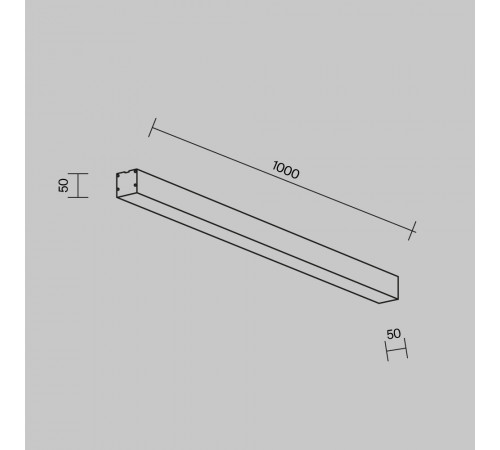 Линейный накладной светильник Maytoni Technical 4000K 50x50 (Черный, 1 м) LL311028
