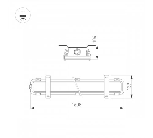 Влагозащищенный линейный светильник Arlight SP-KATANO-L1600-60W Day4000 (SL, 100 deg, 230V) (IP65 Металл) 060780
