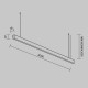 Линейный подвесной светильник Maytoni Technical 3000K 35x67 (Серебро, 2 м) LL312039