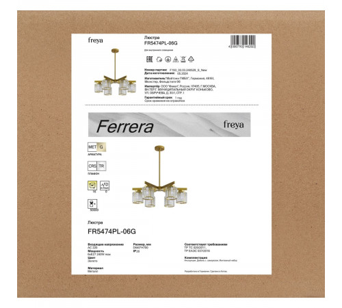 Люстра на штанге Freya Ferrera FR5474PL-06G