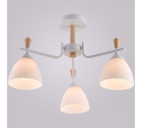 Люстра на штанге Reluce 01622-0.3-03 WH+WOOD