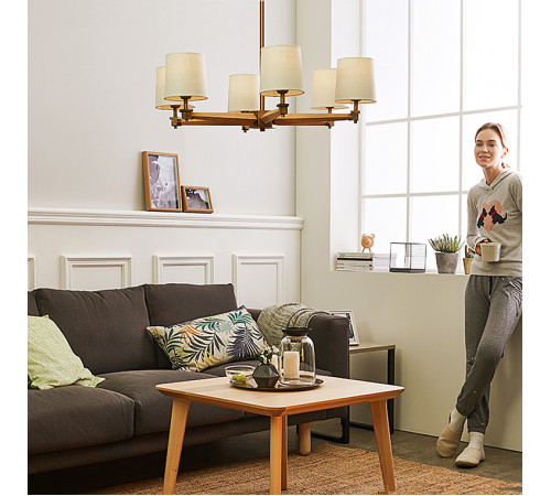 Люстра на штанге ImperiumLoft Stavra Jorgenson White/Dark Wood 203574-26 Люстра на штанге ImperiumLoft Stavra Jorgenson White/Dark Wood 203574-26