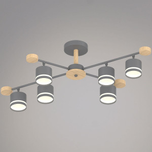 Люстра на штанге Reluce 78730-0.3-06 GX53 GREY+WOOD