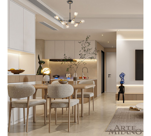 Люстра на штанге Arte Milano Neapolis 276708/8 BK/GD