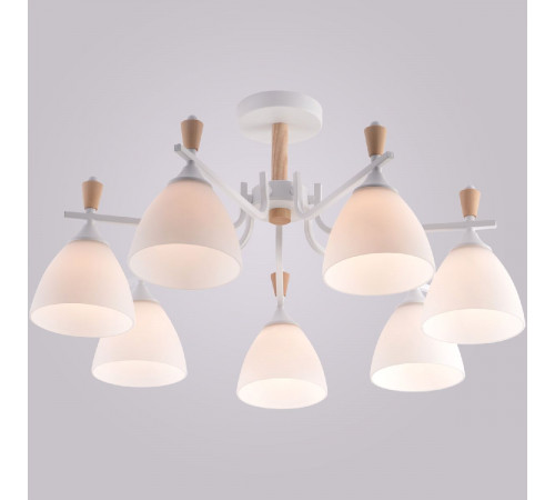 Люстра на штанге Reluce 01622-0.3-07 WH+WOOD