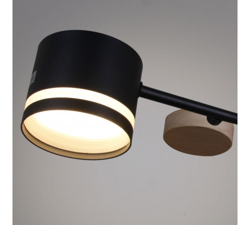 Люстра на штанге Reluce 68730-0.3-10 GX53 BK+WOOD