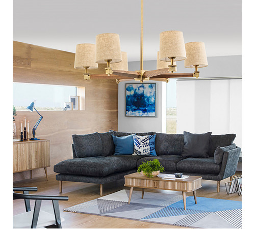 Люстра на штанге ImperiumLoft Stavra Jorgenson White/Light Wood 203575-26 Люстра на штанге ImperiumLoft Stavra Jorgenson White/Light Wood 203575-26