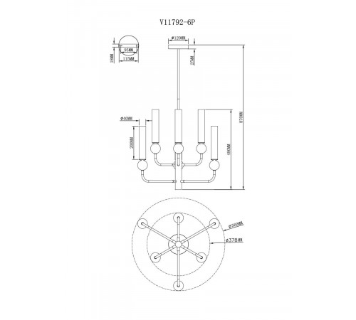 Люстра на штанге Moderli Illis V11792-6P