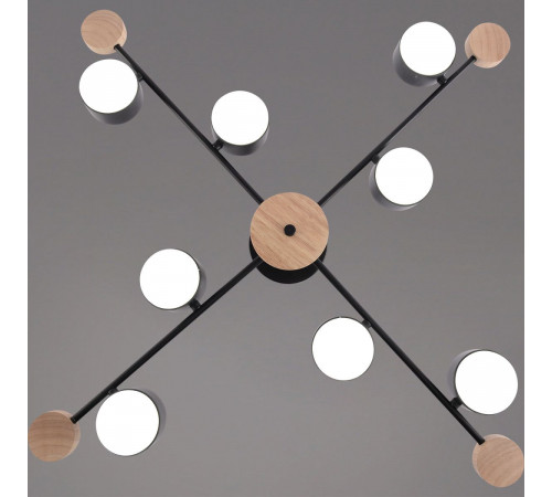 Люстра на штанге Reluce 03751-0.3-08 BK+WOOD GX53