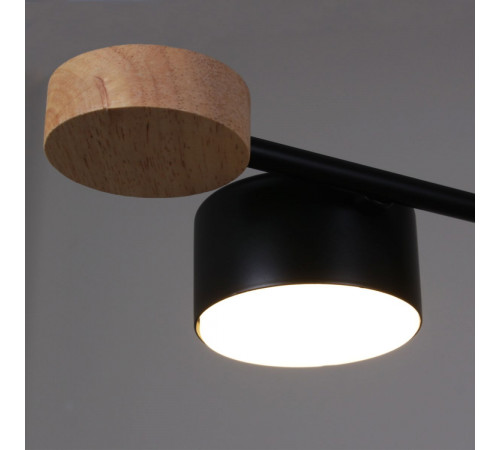 Люстра на штанге Reluce 03751-0.3-08 BK+WOOD GX53
